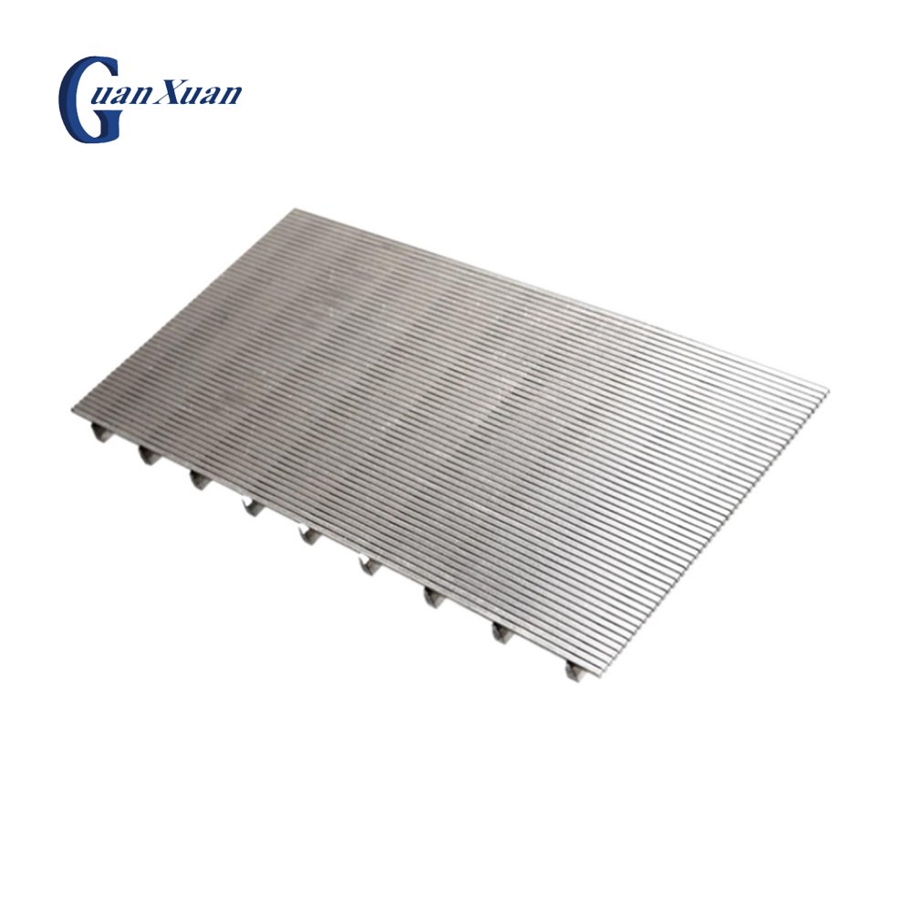Wedge wire slotted screen basket curved micron screens